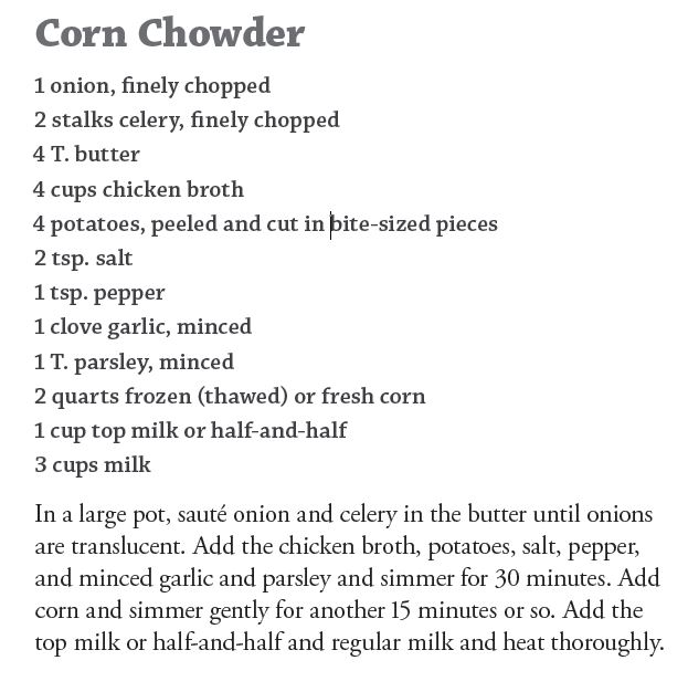 AmishReader.comRecipe: Corn Chowder - AmishReader.com